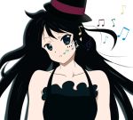  1girl akiyama_mio bangs black_hair blunt_bangs don&#039;t_say_&quot;lazy&quot; don&#039;t_say_lazy error face_paint facepaint hat hime_cut k-on! long_hair mini_top_hat miracle musical_note solo top_hat 
