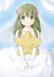  1girl ari_don brown_eyes clannad dress green_hair ibuki_fuuko long_hair pillow starfish veil wedding_dress 