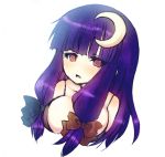  bad_id breasts crescent long_hair no_hat no_headwear patchouli_knowledge purple_hair red_eyes skull.03 solo touhou 