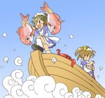  bi-nyo boat fish maid multiple_girls octopus original 
