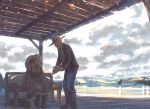  boots cloud clouds dog farm farmer fence hat jewelry landscape old_man old_woman original proposal ring shimetta_oshime sky smile 