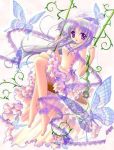  butterfly dress long_hair purple_hair swing tagme violet_eyes 