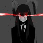  bad_id bunny_ears glowing glowing_eyes long_hair necktie red_eyes reisen_udongein_inaba touhou unknown_(artist) unknown_(pixiv315238) 
