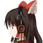  hakurei_reimu headphones mieharu touhou 