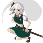  hitodama konpaku_youmu konpaku_youmu_(ghost) kuroi_mosamosa myon touhou 