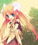  blue_eyes brown_hair child fang flower gloves hair_ornament long_hair lowres marta_lualdi smile tales_of_(series) tales_of_symphonia tales_of_symphonia_knight_of_ratatosk 