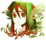  green_hair head_fins headfins leaf leaves long_hair red_eyes saya saya_no_uta 