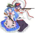 hat hinanawi_tenshi long_skirt michael-x nagae_iku scarf shotgun skirt touhou weapon