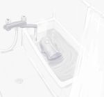  bath bathroom bathtub faucet from_above idon monochrome original shower_curtain slime spot_color 