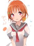  orange_hair red_eyes seifuku short_hair takami_chika 