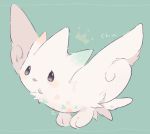 black_eyes blue_background crown full_body hideko_(l33l3b) looking_at_viewer no_humans parted_lips pokemon pokemon_(creature) signature simple_background solo spread_wings togekiss 