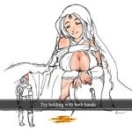  1girl breasts cleavage closed_eyes dark_souls from_software gameplay_mechanics large_breasts queen_of_sunlight_gwynevere souls_(from_software) 