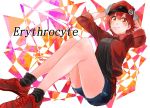  1girl ae-3803 ansdbwls84 beret black_legwear gloves hand_on_headwear hat hataraku_saibou red_blood_cell redhead short_hair smile solo uniform 