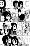  3girls closed_eyes comic greyscale highres kuroki_tomoko monochrome multiple_girls nagayama_(zappazappa) nemoto_hina school_uniform smelling sweatdrop sweater tamura_yuri translation_request watashi_ga_motenai_no_wa_dou_kangaetemo_omaera_ga_warui! yuri 