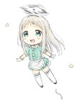  blend_s blush chibi gloves green_eyes kanzaki_hideri konayama_kata long_hair open_mouth simple_background sketch smile solo star white_background 