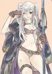  1girl bikini blush breasts cape female_my_unit_(fire_emblem:_kakusei) fire_emblem fire_emblem:_kakusei fire_emblem_heroes highres long_hair looking_at_viewer my_unit_(fire_emblem:_kakusei) navel robe smile swimsuit twintails wet white_hair 