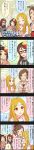  4girls 5koma black_hair blonde_hair blue_eyes brown_hair character_name comic ebihara_naho furusawa_yoriko glasses green_eyes hair_ornament hairband highres hyoudou_rena idolmaster idolmaster_cinderella_girls long_hair long_image mochizuki_hijiri mole mole_under_eye multiple_girls official_art ponytail red_eyes short_hair tall_image yellow_eyes 