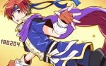  1boy blue_eyes cape fingerless_gloves fire_emblem fire_emblem:_fuuin_no_tsurugi gloves looking_at_viewer redhead roy_(fire_emblem) solo 