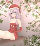  christmas elaina_(majo_no_tabitabi) highres long_hair mahdi majo_no_tabitabi santa_costume silver_hair witch 