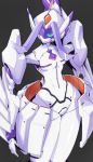  absurdres aqua_eyes chlorophytum commentary darling_in_the_franxx grey_background highres humanoid_robot mecha no_humans park_bandi robot simple_background solo 
