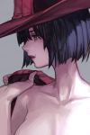  black_hair guilty_gear guilty_gear_xrd hankuri hat i-no jacket_over_shoulder lipstick makeup mole short_hair 