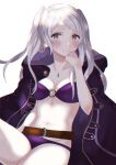  1girl bikini cape female_my_unit_(fire_emblem:_kakusei) fire_emblem fire_emblem:_kakusei fire_emblem_heroes highres long_hair looking_at_viewer my_unit_(fire_emblem:_kakusei) navel robe smile solo swimsuit twintails white_hair 