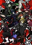  alternate_costume ass black_hair blonde_hair blue_hair blush dress grey_hair kawakami_sadayo long_hair looking_at_viewer mask mifune_chihaya multiple_girls niijima_sae open_mouth persona persona_5 red_eyes rootdesign short_hair takemi_tae tougou_hifumi 