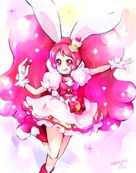  cure_whip long_hair pink_eyes pink_hair smile 