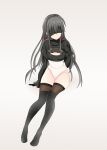  alternate_costume black_hair cosplay highres long_hair mahdi nier_(series) nier_automata thigh-highs yahari_ore_no_seishun_lovecome_wa_machigatteiru. yorha_no._2_type_b yorha_no._2_type_b_(cosplay) yukino yukinoshita_yukino zettai_ryouiki 