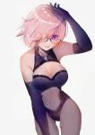  1girl breasts detached_sleeves fate/grand_order fate_(series) glasses hanato_(seonoaiko) mash_kyrielight navel open_mouth pink_hair shielder_(fate/grand_order) short_hair violet_eyes 