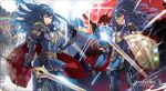  2girls armor blue_hair dual_persona fire_emblem fire_emblem_heroes kozaki_yuusuke lucina multiple_girls sword weapon 
