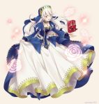  1girl blush dress female_my_unit_(fire_emblem_if) fire_emblem fire_emblem_heroes fire_emblem_if full_body gloves hairband hiyori_(rindou66) long_hair mamkute my_unit_(fire_emblem_if) open_mouth pointy_ears red_eyes smile solo white_hair 