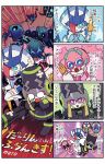  4koma :d argentea_(darling_in_the_franxx) artist_name bandaid blue_eyes comic darling_in_the_franxx delphinium_(darling_in_the_franxx) fleeing genista_(darling_in_the_franxx) highres kyoryuu mato_(mozu_hayanie) open_mouth robot smile tearing_up translation_request violet_eyes 