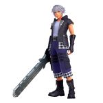  1boy 3d belt black_gloves boots gloves highres hood hoodie keyblade kingdom_hearts kingdom_hearts_iii looking_at_viewer official_art open_clothes open_hoodie riku short_hair silver_hair simple_background solo square_enix standing v-neck zipper zipper_pull_tab 
