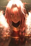  1boy 2018 astolfo_(fate) braid dated face fate/apocrypha fate/grand_order fate_(series) hair_over_eyes highres hutagi_rouka long_hair male_focus pink_hair portrait signature solo trap 