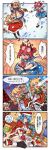  4girls 4koma ahoge alternate_costume artist_request blonde_hair blood blue_hair brown_hair chinese comic cross double_bun eyewear_on_head gift green_eyes hair_ornament halo heermann_(zhan_jian_shao_nyu) highres iron_cross long_hair multiple_girls open_mouth prinz_eugen_(zhan_jian_shao_nyu) red_eyes redhead remodel_(zhan_jian_shao_nyu) santa_costume short_hair snow snowball translation_request twintails william_d_porter_(zhan_jian_shao_nyu) zhan_jian_shao_nyu 