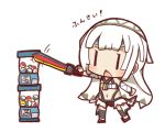  &gt;:o 1girl altera_(fate) chibi fate/grand_order fate_(series) navel nuu_(nu-nyu) photon_ray simple_background solo standing stomach sword triangle_mouth vambraces veil weapon white_background white_hair ||_|| 