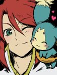  blush creature green_eyes hanosuke luke_fon_fabre male mieu red_hair redhead smile tales_of_(series) tales_of_the_abyss wink 