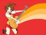  bad_id brown_eyes brown_hair crossdressing crossdressinging crossover derivative_work guitar hanamura_yousuke instrument k-on! les_paul male parody persona persona_4 school_uniform skirt socks solo trap ws_(pixiv) 