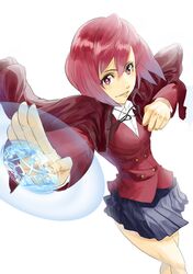  jacket jacket_on_shoulders kushieda_minori magic_circle maximum_show red_eyes red_hair redhead school_uniform short_hair toradora! 