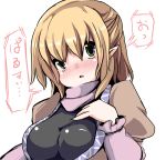  blush breasts favfavver2 green_eyes large_breasts mizuhashi_parsee touhou translated 
