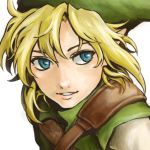  blonde_hair blue_eyes close_up hat link male nintendo pointy_ears smile solo the_legend_of_zelda 