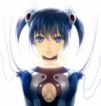  bad_id barcode blue_eyes blue_hair breasts cable choker cleavage cleavage_cutout original recharging ryou_(kimagure) ryou_(pixiv47138) short_hair short_twintails twintails wires 