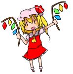  bad_id blonde_hair chibi flandre_scarlet hat ponytail short_hair side_ponytail touhou usagi_tada 