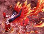  fiery_wings fire fujiwara_no_mokou phoenix shiba_murashouji touhou wings 