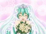  bad_id bridal_veil bride dress hatsune_miku highres veil vocaloid wedding wedding_dress 