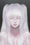  1girl altair_(re:creators) bangs closed_mouth facing_viewer hair_between_eyes lips long_hair nude re:creators solo twintails viet_le_quoc white_hair 