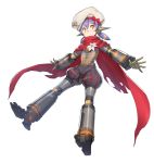  1girl absurdres android full_body hana_(xenoblade) highres mechanical_arms mechanical_legs puffy_shorts red_scarf robot_joints scarf short_shorts shorts simple_background solo supernew torn_scarf white_background xenoblade_2 