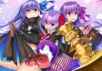  3girls bb_(fate/extra_ccc) blue_eyes blush box breasts chocolate chocolate_heart coat fate/extra fate/extra_ccc fate/grand_order fate_(series) gift gift_box gloves hair_ribbon heart heart-shaped_pupils large_breasts long_hair meltlilith multiple_girls open_mouth passion_lip piromizu purple_hair ribbon sleeves_past_wrists sweatdrop symbol-shaped_pupils tears valentine violet_eyes white_gloves 