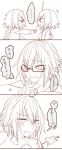  ... 2girls absurdres ahoge arrow_through_heart bespectacled blush comic dual_persona eating expressive_hair fang fate/apocrypha fate/grand_order fate_(series) glasses heart_ahoge highres jeanne_d&#039;arc_(alter)_(fate) jeanne_d&#039;arc_(fate) jeanne_d&#039;arc_(fate)_(all) long_braid multiple_girls open_mouth punio selfcest semi-rimless_eyewear spoken_ellipsis sweat thought_bubble translation_request trap trembling under-rim_eyewear valentine yuri 